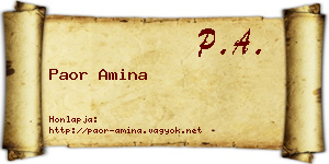Paor Amina névjegykártya